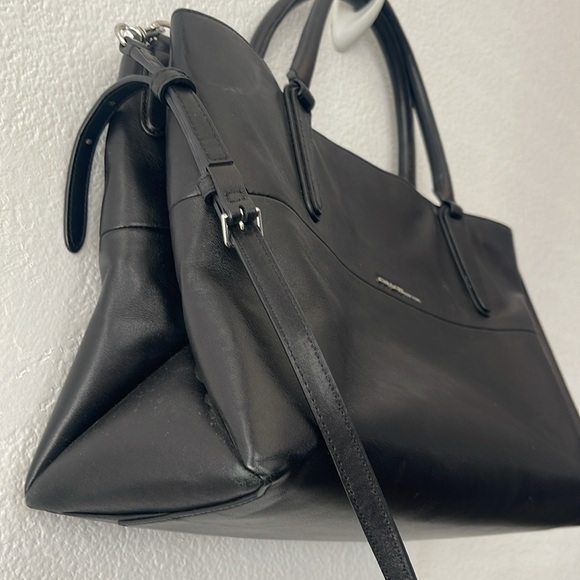 Coach 32291 Borough Bag Black Soft Nappa Leather 2/Way Shoulder Bag Silver - Picture 5 of 14